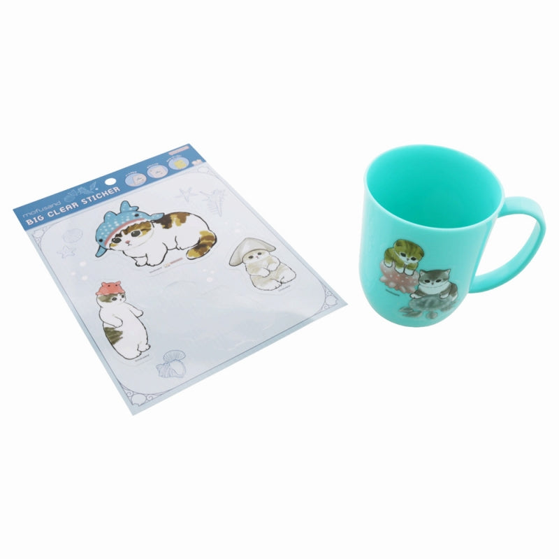 mofusand ビッグクリアステッカー(海の生き物にゃん) | mofusand