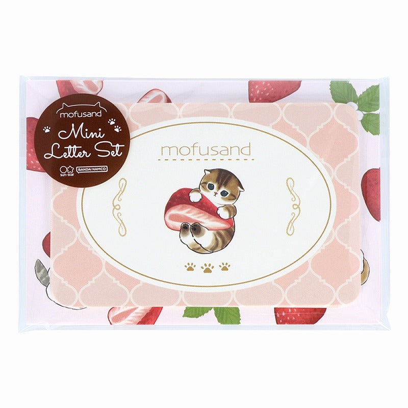 mofusand 미니 편지 세트 (딸기 차)
