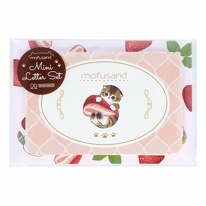 mofusand 미니 편지 세트 (딸기 차)