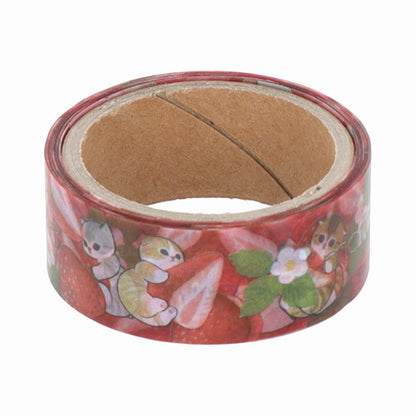 mofusand 투명한 마스킹 테이프 (딸기 차)