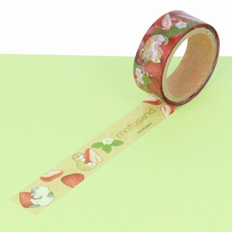 mofusand Transparent masking tape (strawberry tea)