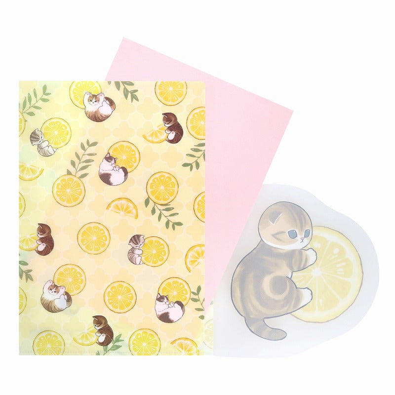 mofusand Diamat 플랩이있는 청소 파일 (레몬 차)