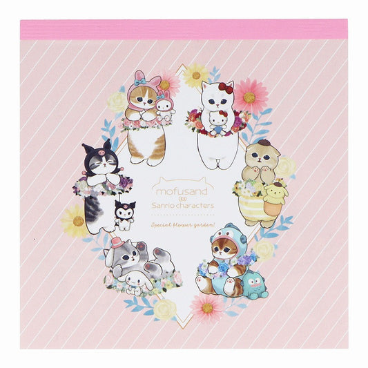 mofusand× Sanrio Characters Square Memo (Flower)
