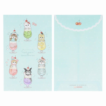 mofusand× Sanrio Character Die Cut Mini Letter Set (Soda)