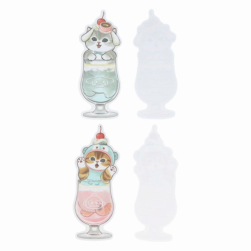 mofusand× Sanrio Character Die Cut Mini Letter Set (Soda)