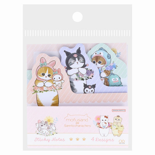 mofusand× Sanrio Characters Die Cut Block sticky note (flower)