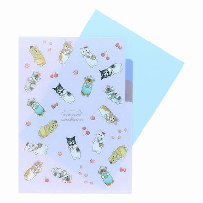 mofusand×サンリオキャラクターズ クリアファイルA5 3P(ぬいぐるみ)