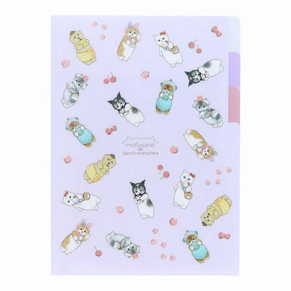 mofusand×サンリオキャラクターズ クリアファイルA5 3P(ぬいぐるみ)