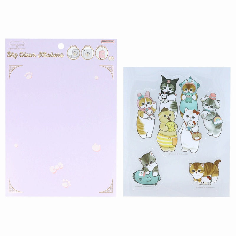 mofusand×サンリオキャラクターズ ビッグクリアステッカー(ぬいぐるみ)