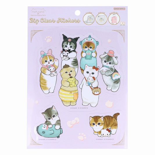 mofusand× Sanrio Characters Big Clear Sticker (Plush toy)