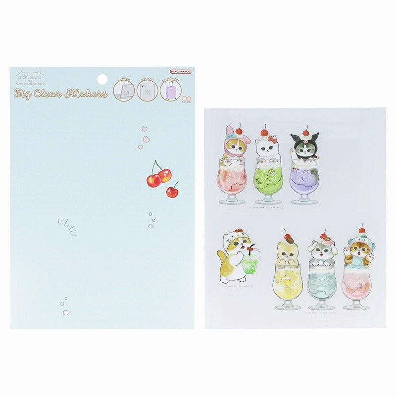 mofusand× Sanrio Characters Big Clear Sticker (Soda)