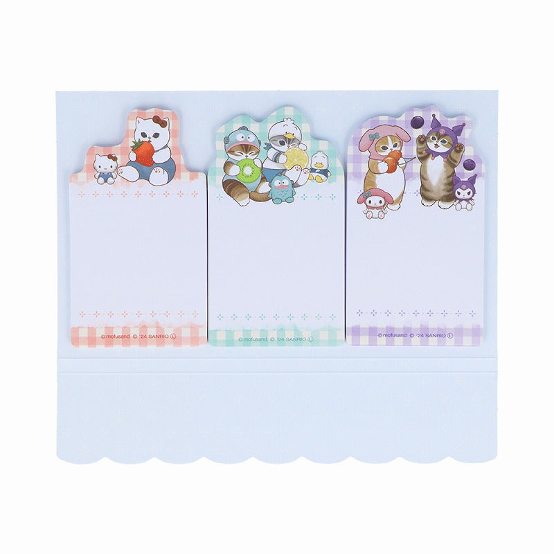 mofusand× Sanrio Characters Die Cut sticky note (blue)