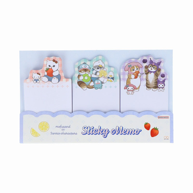 mofusand× Sanrio Characters Die Cut sticky note (blue)