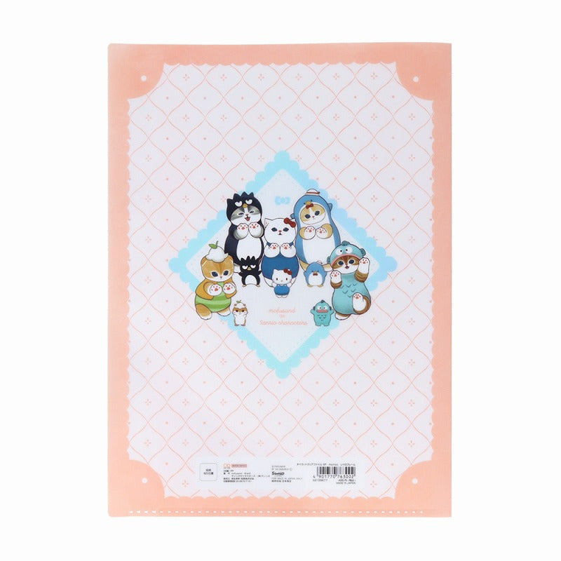 mofusand× Sanrio Characters Die Cut Clear File 5P (Retro Frame)