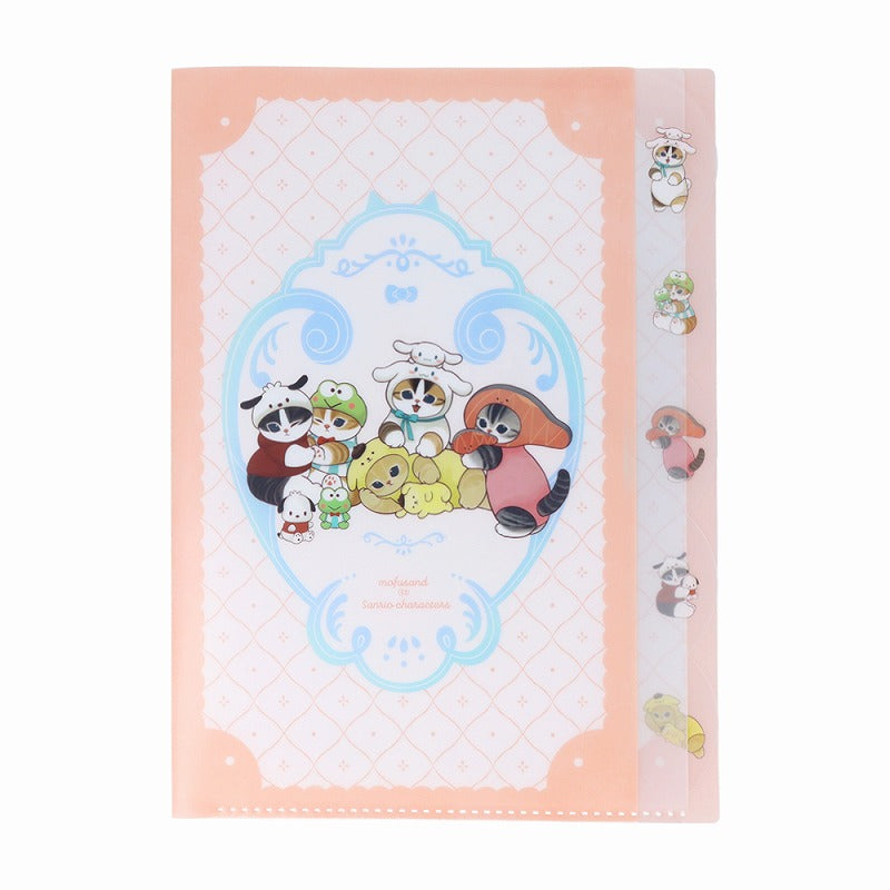 mofusand× Sanrio Characters Die Cut Clear File 5P (Retro Frame)