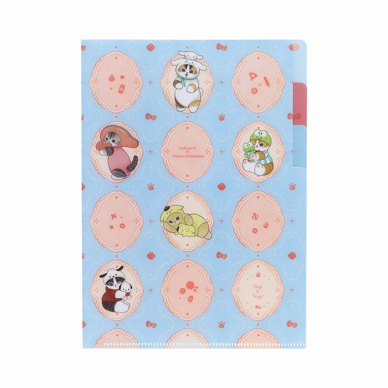 mofusand× Sanrio Characters Clear File A5 3P (Retro Frame)