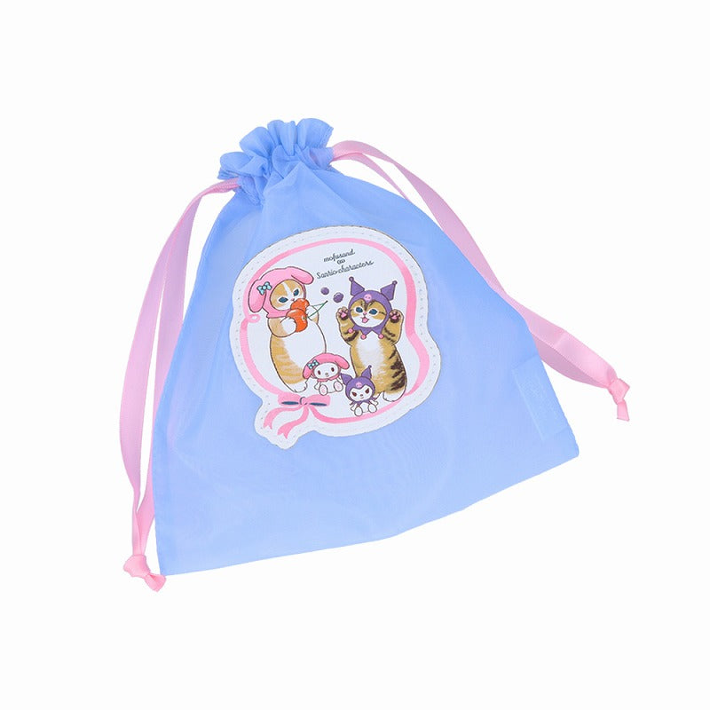 mofusand× Sanrio Characters Embroidery Shear Drawstring (Ribbon)