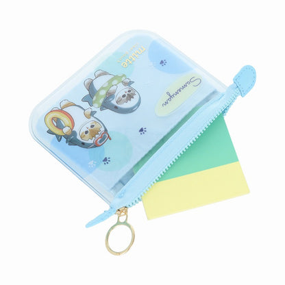 mofusand Clear Pouch Mini Flat MITTE (Shark Meow)