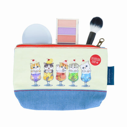 mofusand Denim pouch flat (cream soda Nyan)