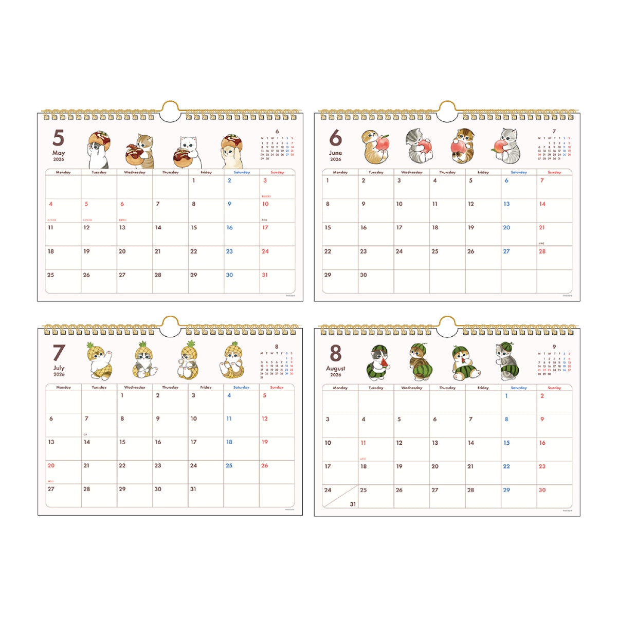 mofusand Simple Landscape Wall Calendar 2026