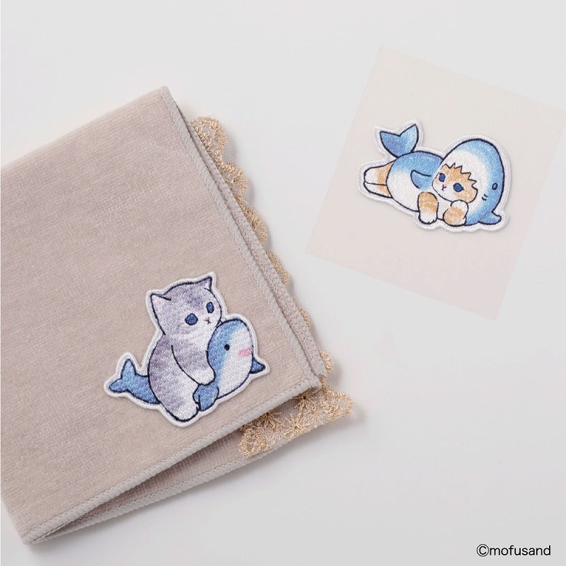 mofusand 刺繍ワッペンシール(サメにゃん サメ乗り)