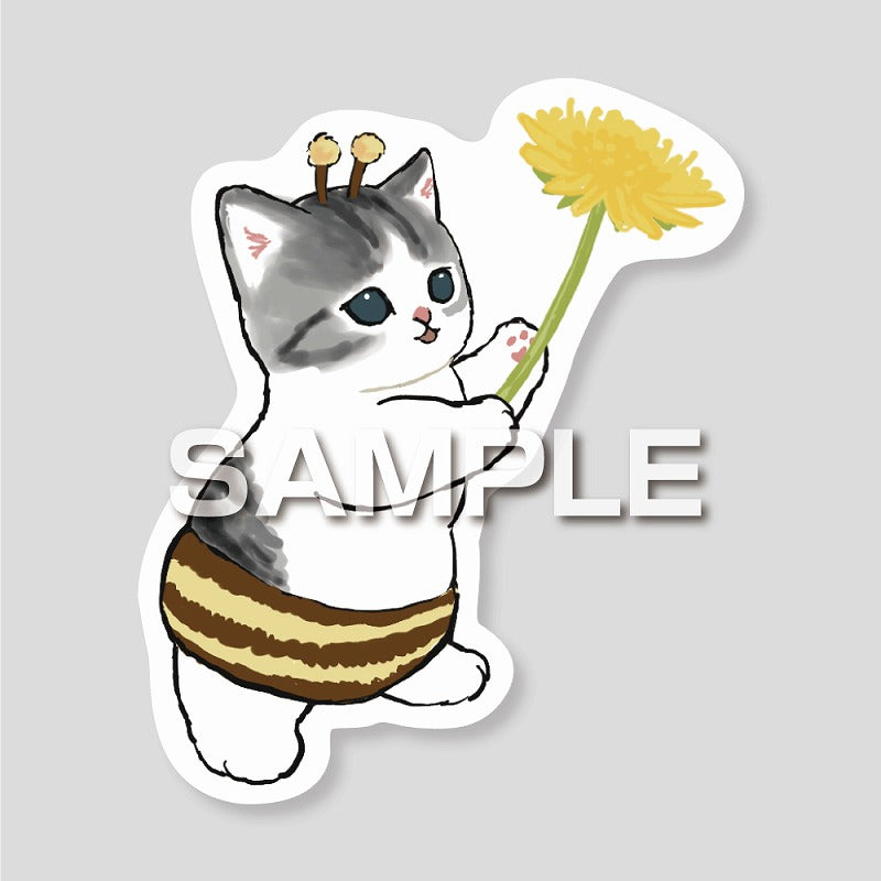 mofusand 刺绣标志密封（蜜蜂猫 蒲公英）