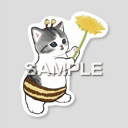 mofusand 刺绣标志密封（蜜蜂猫 蒲公英）