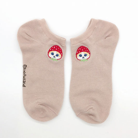 mofusand Socks (strawberry Nyan embroidery pink)