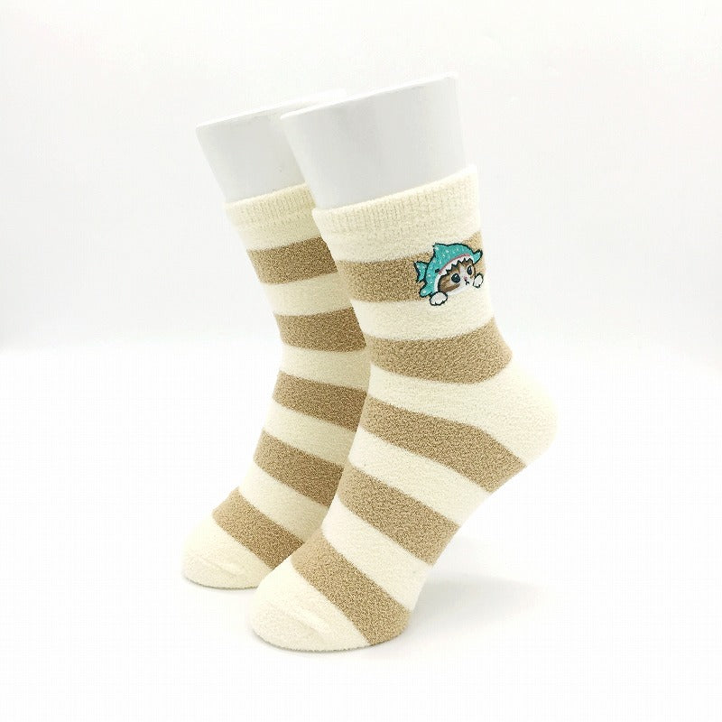 mofusand Marshmallow Socks (Shark Nyan Border)