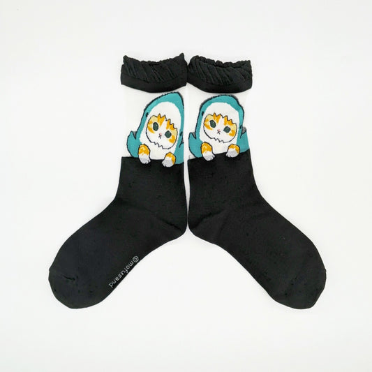 mofusand Sheaslur Clue Socks (Shark Nyan Black)