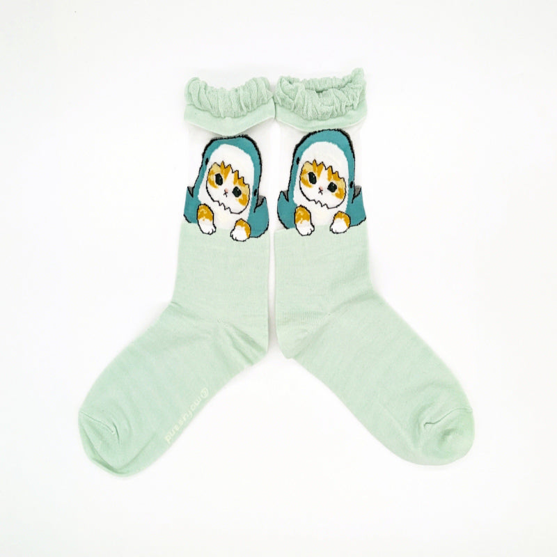 mofusand Sheaslur Clue Socks (Shark Nyan Mint)