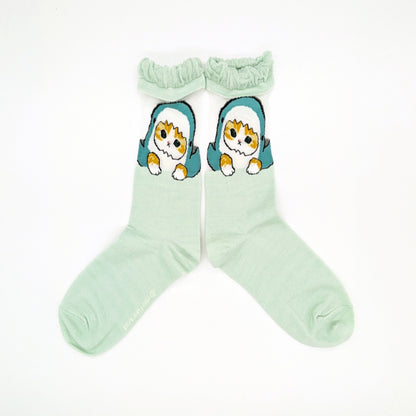 mofusand Sheaslur Clue Socks (Shark Nyan Mint)
