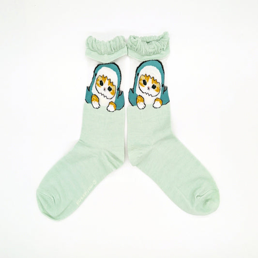 mofusand Sheaslur Clue Socks (Shark Nyan Mint)