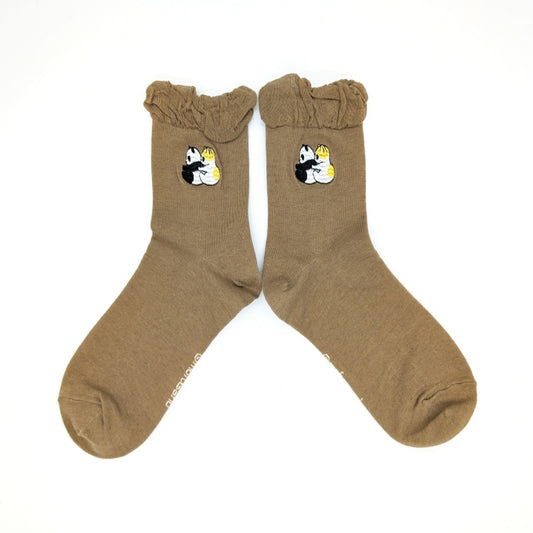 mofusand Crew socks (panda socks brown)