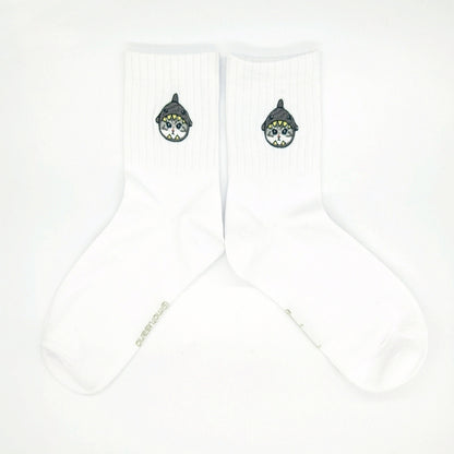 mofusand 船員襪（鯊魚貓車輛白色）
