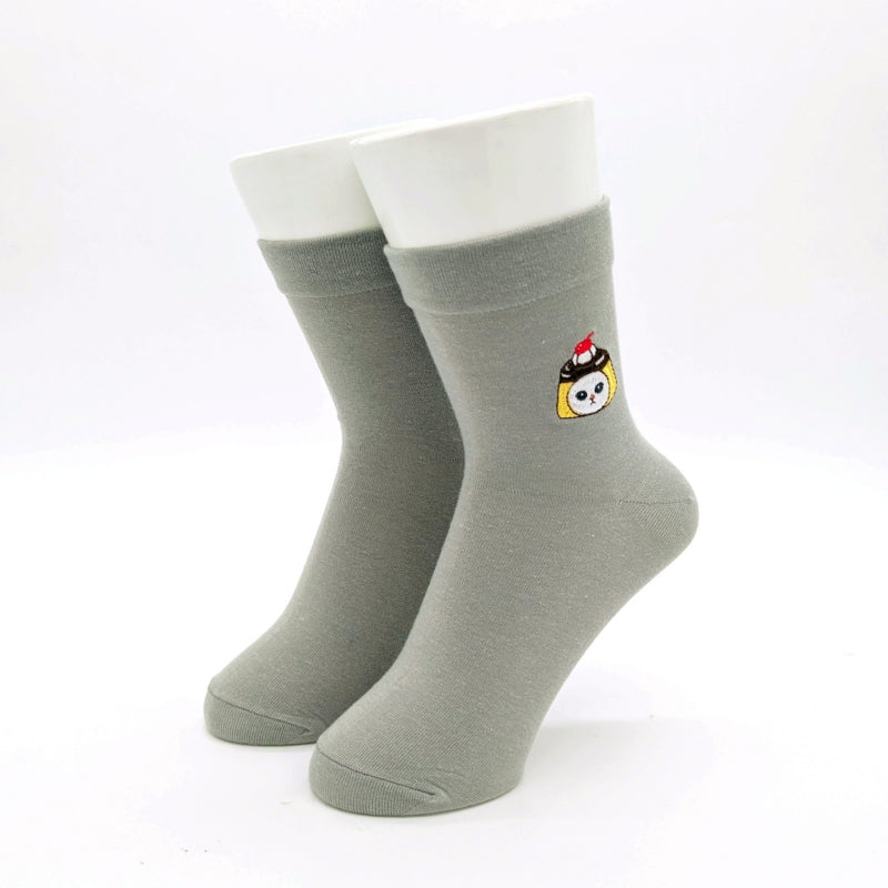 mofusand Crew socks (pudding Nyan Sashimi Gray)