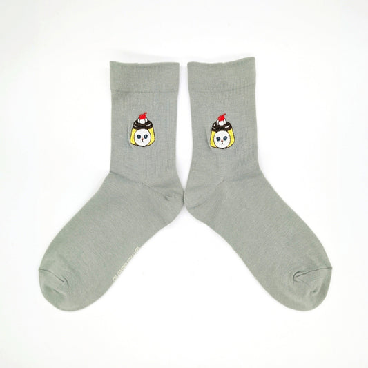 mofusand Crew socks (pudding Nyan Sashimi Gray)