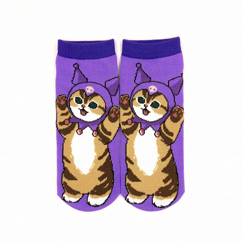 mofusand×三麗鷗 襪子（kuromi紫色）