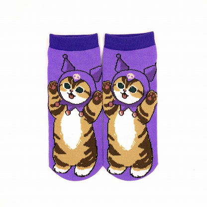 mofusand×三麗鷗 襪子（kuromi紫色）