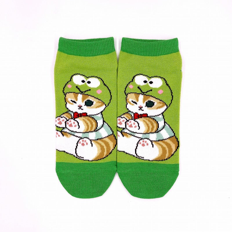 mofusand× Sanrio Characters Socks (Kerokero Ropp Green)