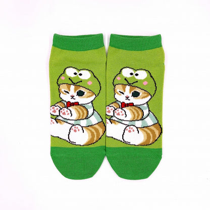 mofusand× Sanrio Characters Socks (Kerokero Ropp Green)