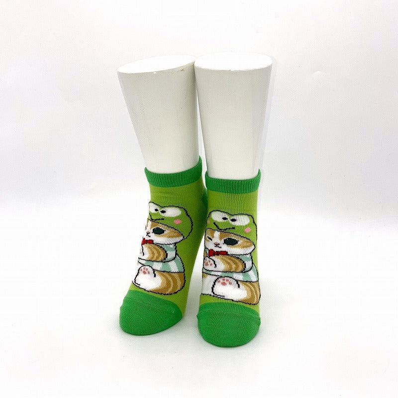 mofusand× Sanrio Characters Socks (Kerokero Ropp Green)