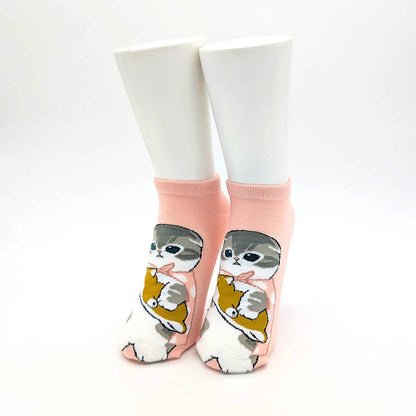 mofusand Patterned Yarn Marshmallow Front Socks (Shibainu Hug)