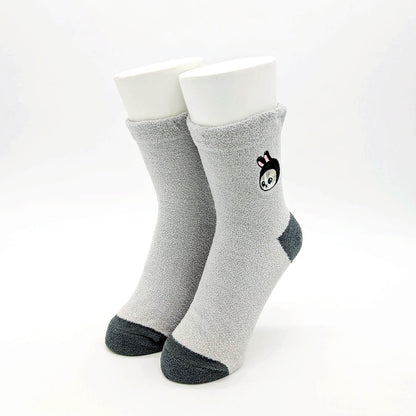 mofusand Velour Low Crew Socks (Rabbit Embroidery)