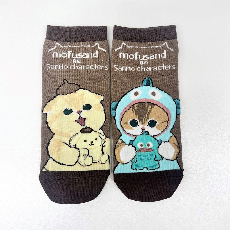mofusand× Sanrio Characters Socks (Pompompurin & Hanghodon)
