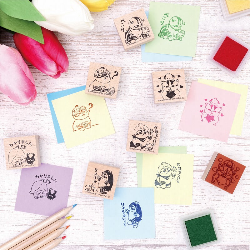 mofusand× Sanrio Characters Wooden Stamp E