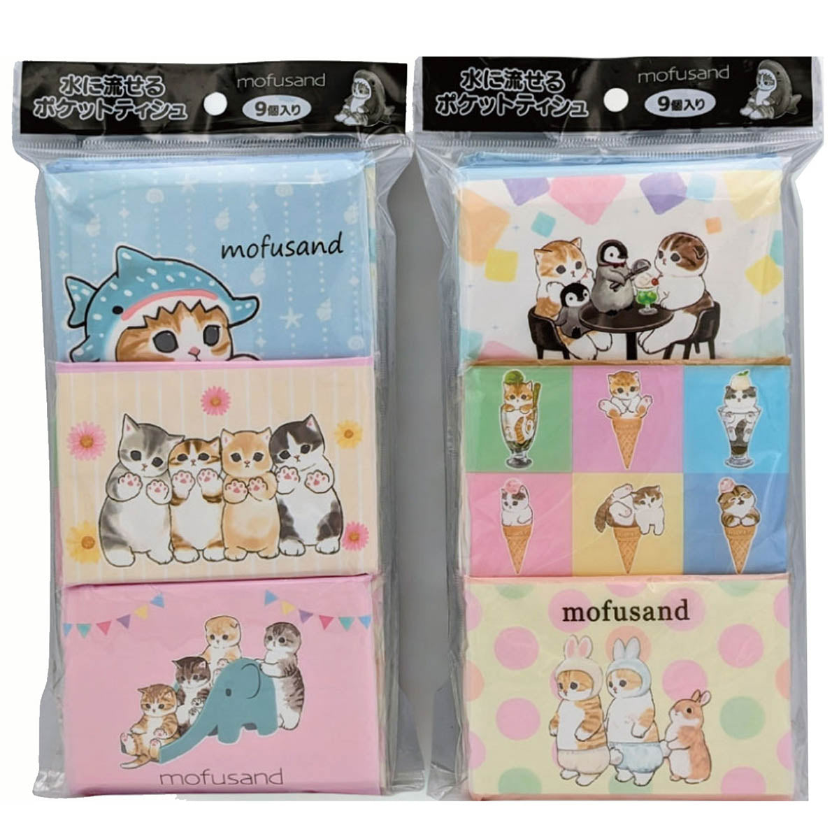 mofusand Pocket Tissues (Pack of 9)