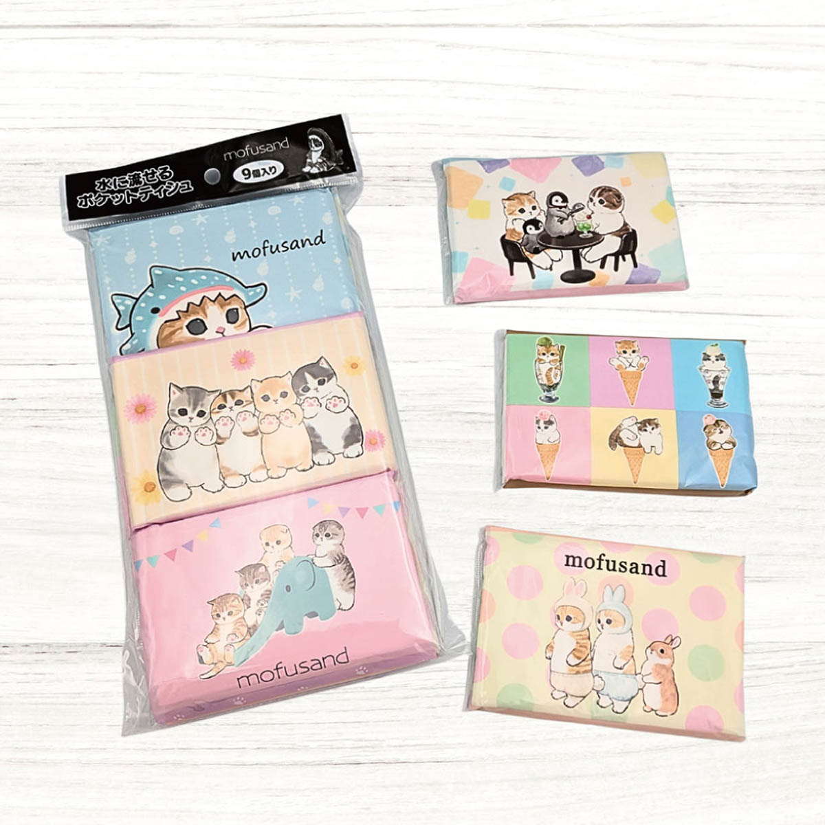 mofusand Pocket Tissues (Pack of 9)