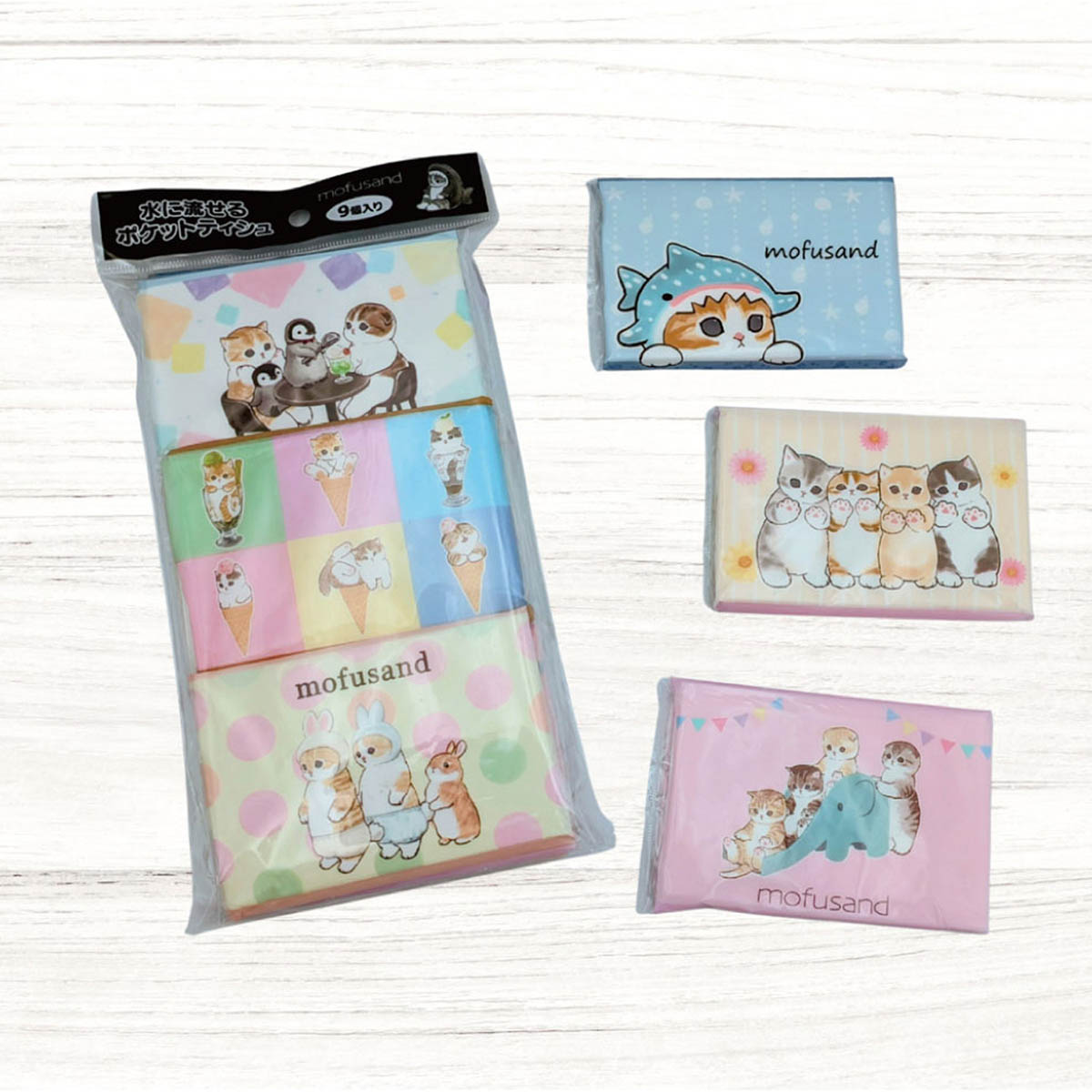 mofusand Pocket Tissues (Pack of 9)