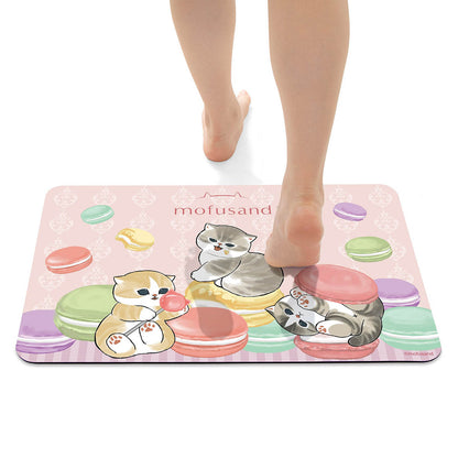 mofusand Diatomaceous Earth Soft Bath Mat (Macaron Meow)